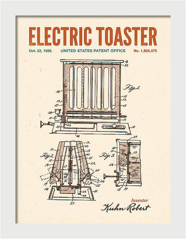Electric Toaster Retro Patent Us1826475a