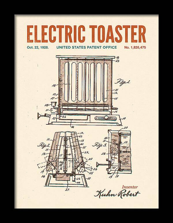 Electric Toaster Retro Patent Us1826475a