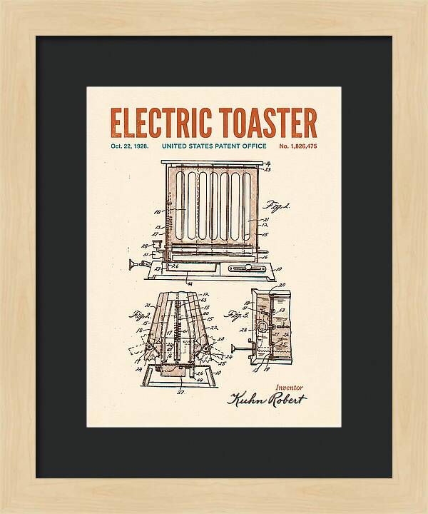 Electric Toaster Retro Patent Us1826475a