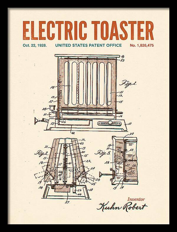 Electric Toaster Retro Patent Us1826475a