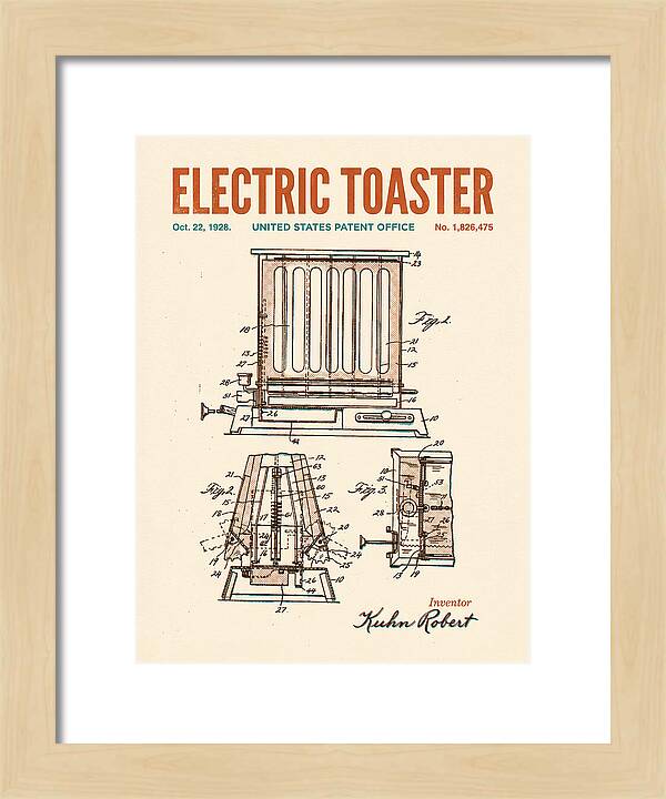 Electric Toaster Retro Patent Us1826475a