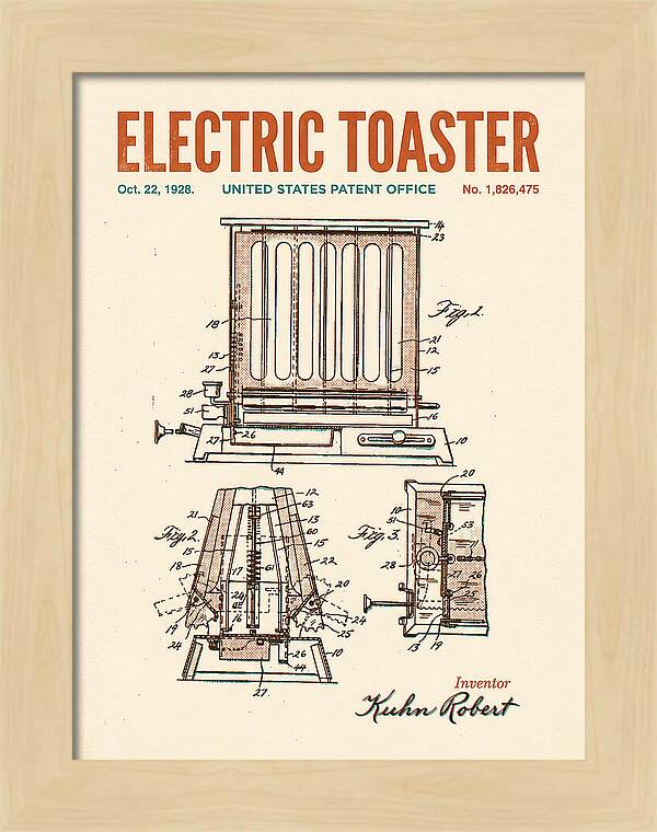 Electric Toaster Retro Patent Us1826475a