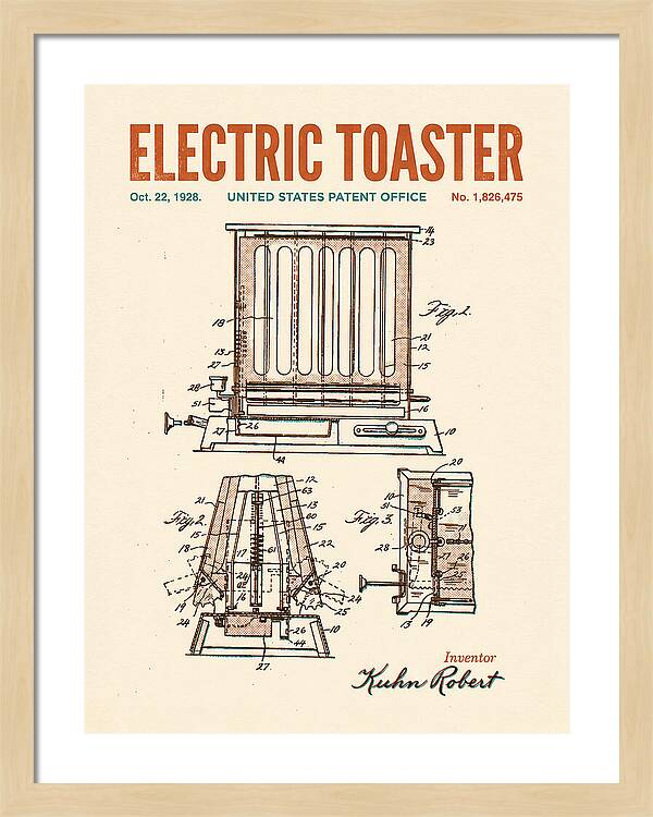 Electric Toaster Retro Patent Us1826475a