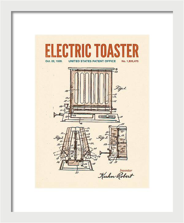 Electric Toaster Retro Patent Us1826475a