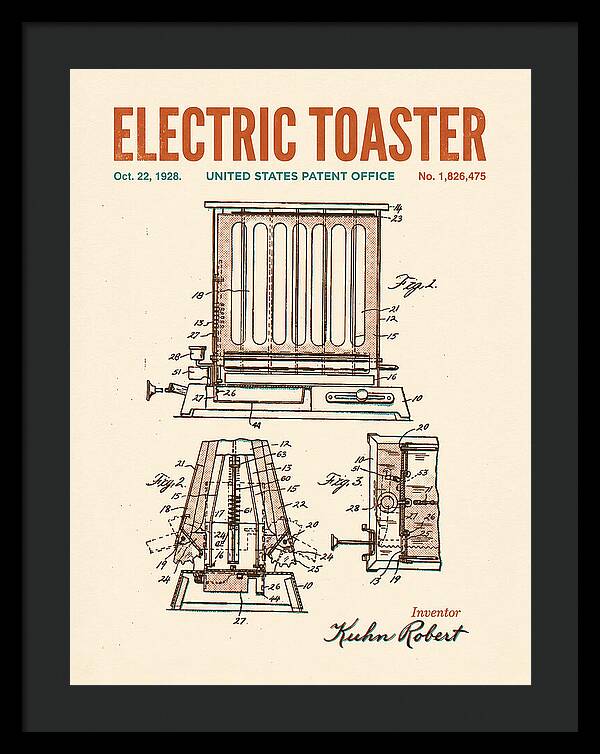 Electric Toaster Retro Patent Us1826475a