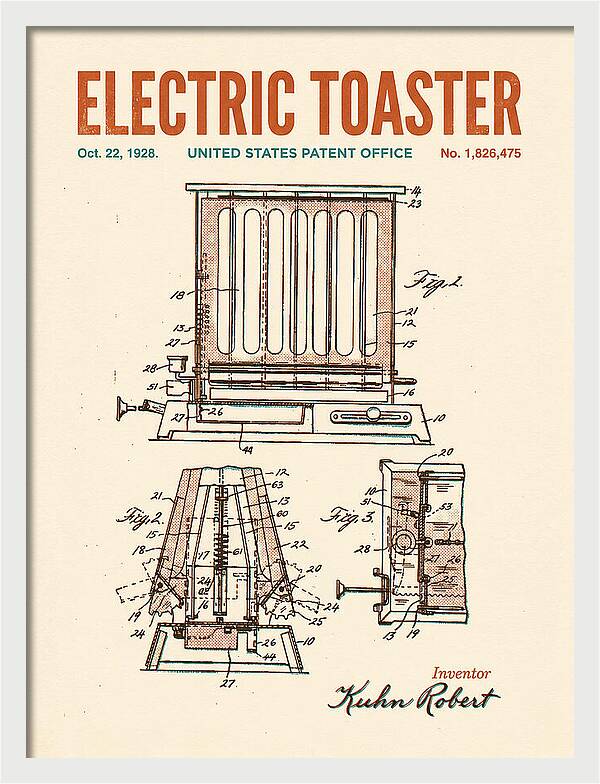 Electric Toaster Retro Patent Us1826475a