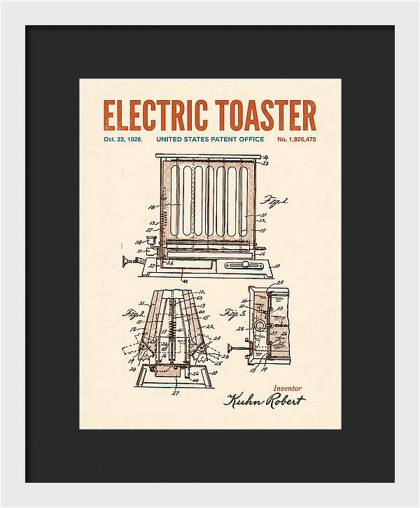 Electric Toaster Retro Patent Us1826475a