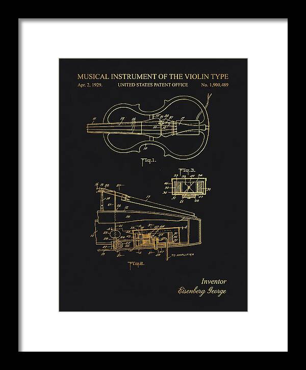 Electric Violin Gold Patent Us1900489a