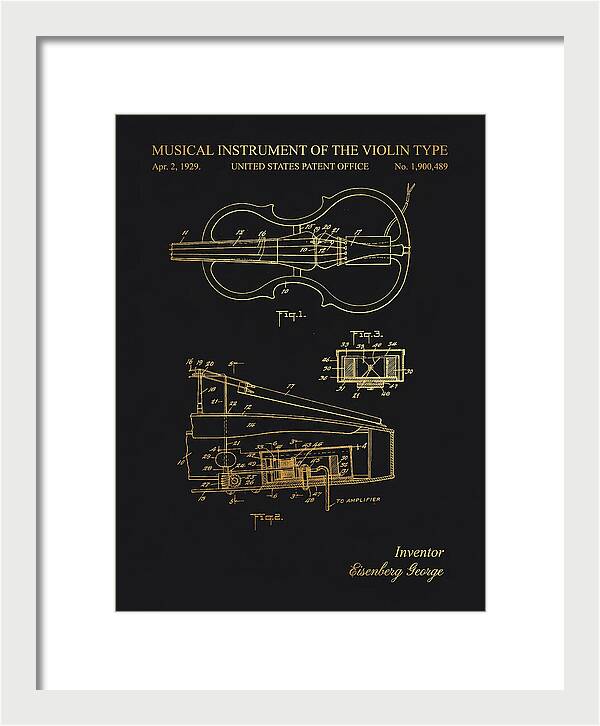 Electric Violin Gold Patent Us1900489a