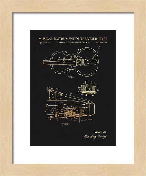 Electric Violin Gold Patent Us1900489a