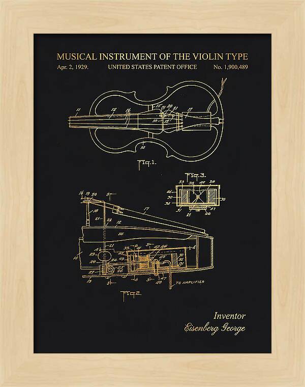 Electric Violin Gold Patent Us1900489a