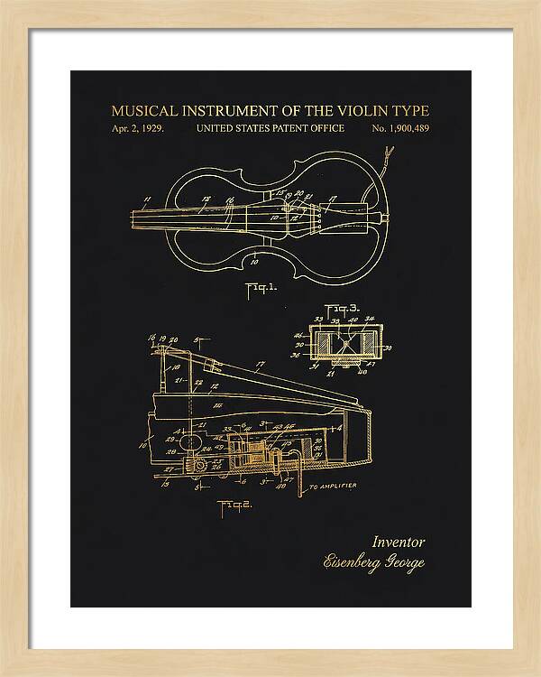Electric Violin Gold Patent Us1900489a