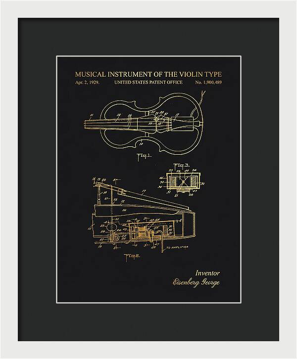 Electric Violin Gold Patent Us1900489a