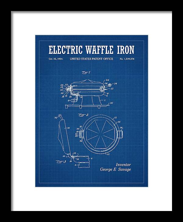 Electric Waffle Iron Blueprint Patent Us1539276a