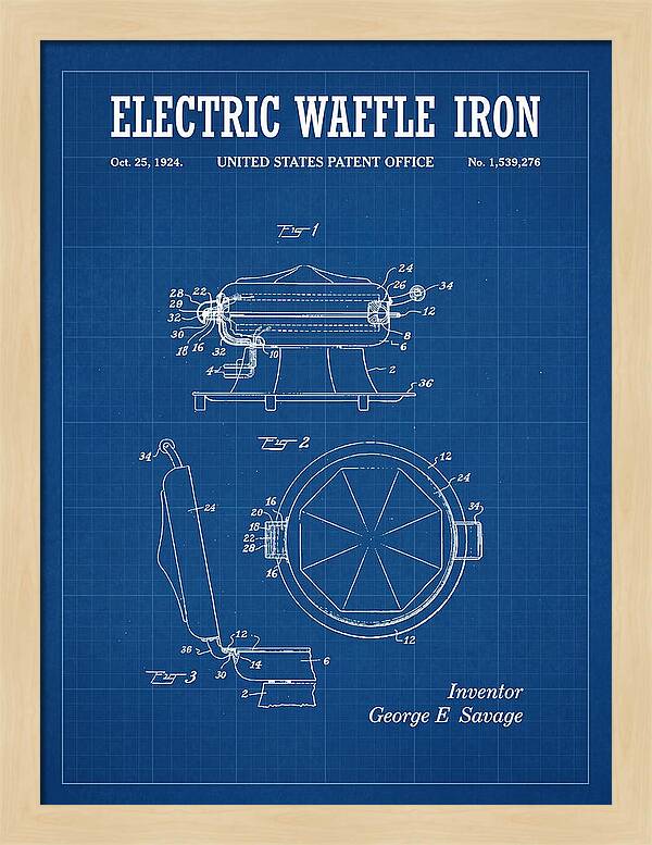 Electric Waffle Iron Blueprint Patent Us1539276a