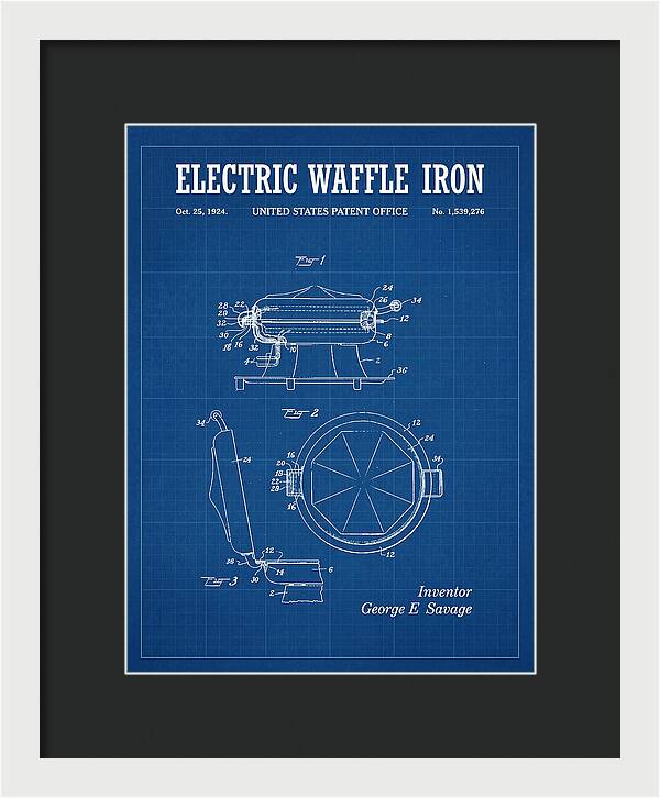 Electric Waffle Iron Blueprint Patent Us1539276a