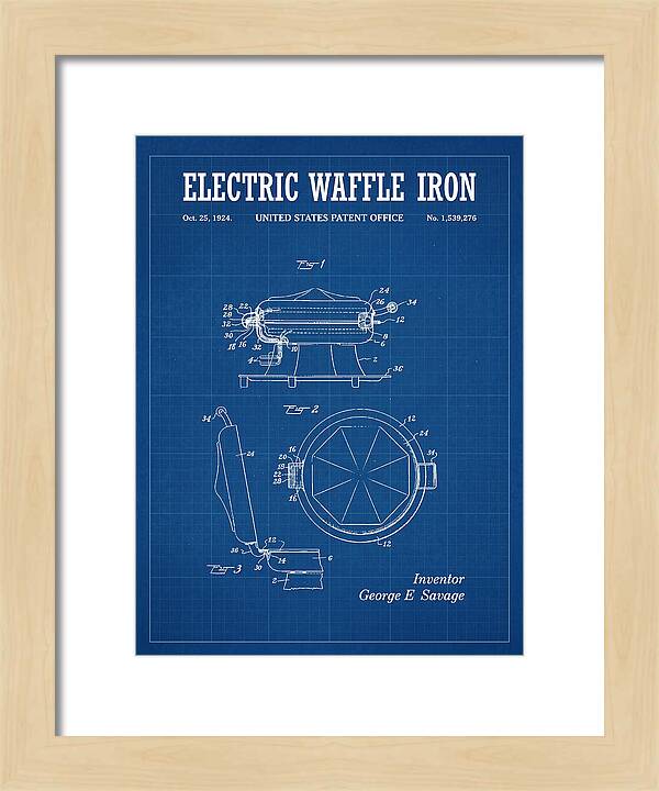 Electric Waffle Iron Blueprint Patent Us1539276a