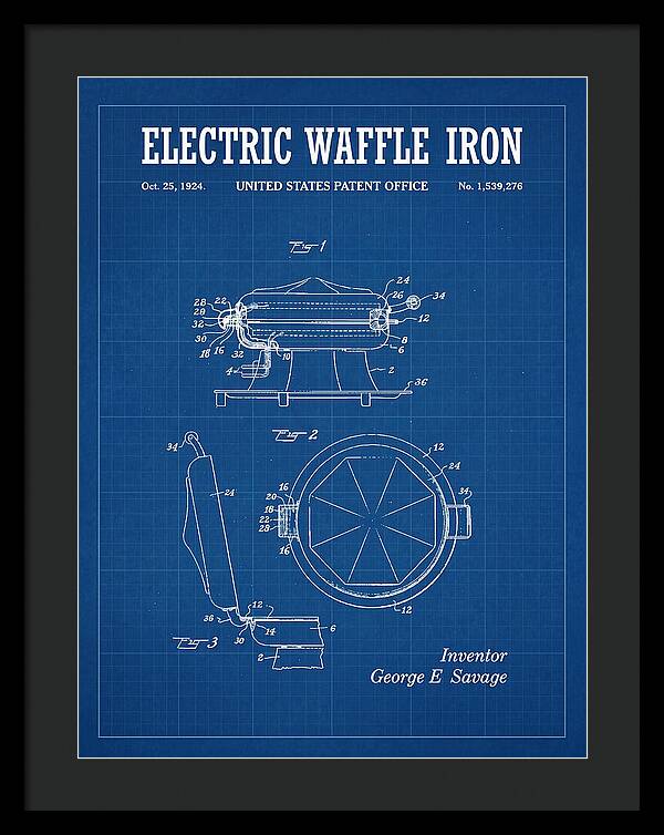 Electric Waffle Iron Blueprint Patent Us1539276a