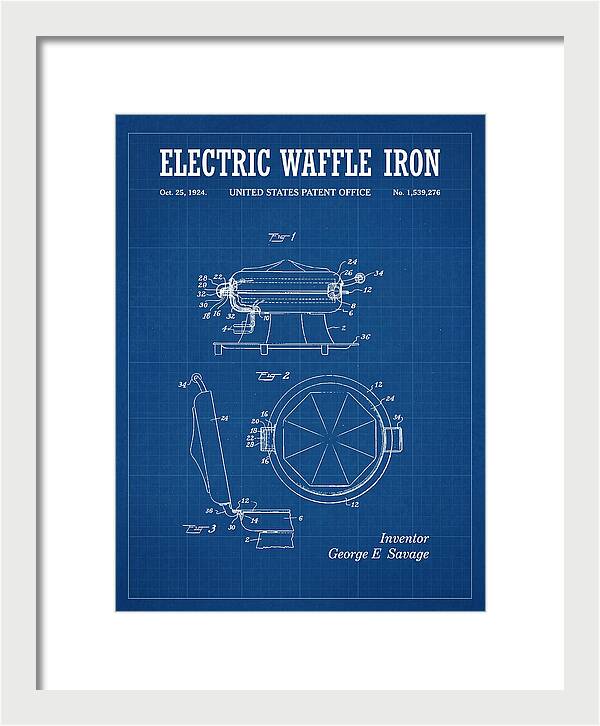 Electric Waffle Iron Blueprint Patent Us1539276a
