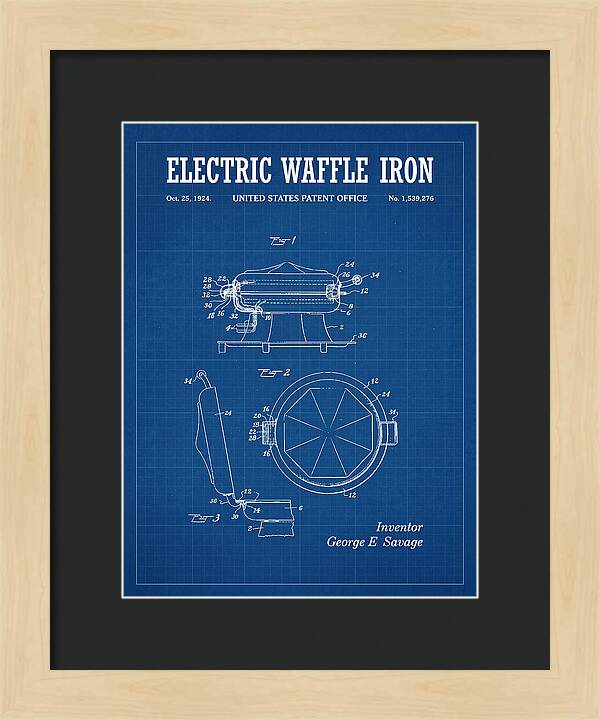 Electric Waffle Iron Blueprint Patent Us1539276a
