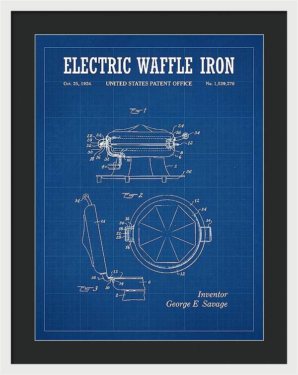 Electric Waffle Iron Blueprint Patent Us1539276a