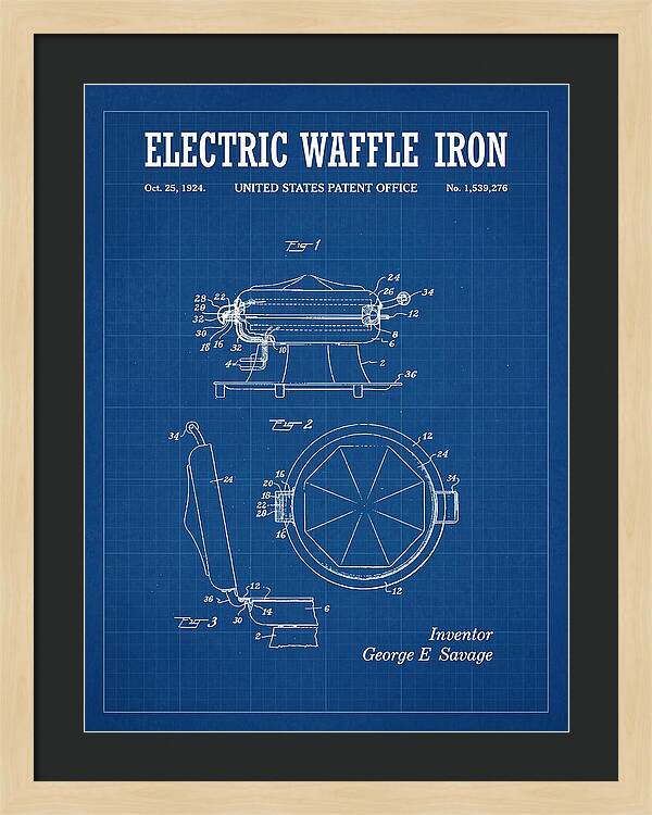 Electric Waffle Iron Blueprint Patent Us1539276a