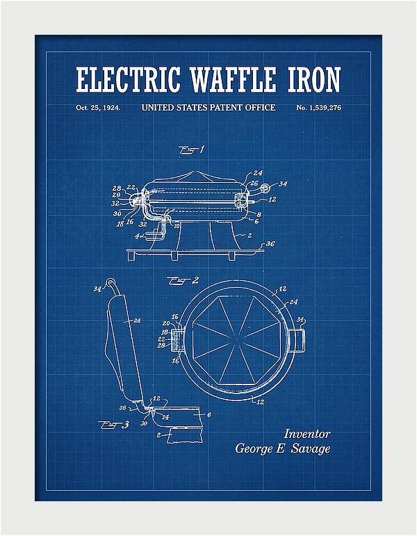 Electric Waffle Iron Blueprint Patent Us1539276a