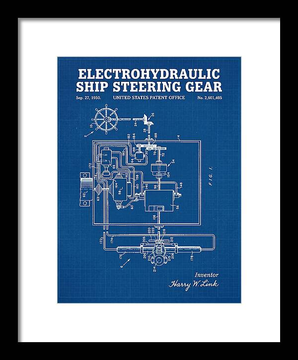 Electrohydraulic Ship Steering Gear Blueprint Patent Us2601405a