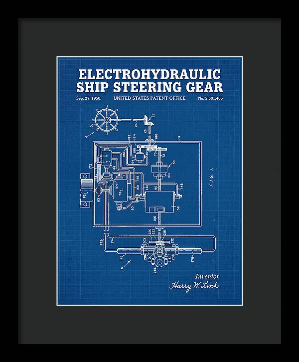 Electrohydraulic Ship Steering Gear Blueprint Patent Us2601405a