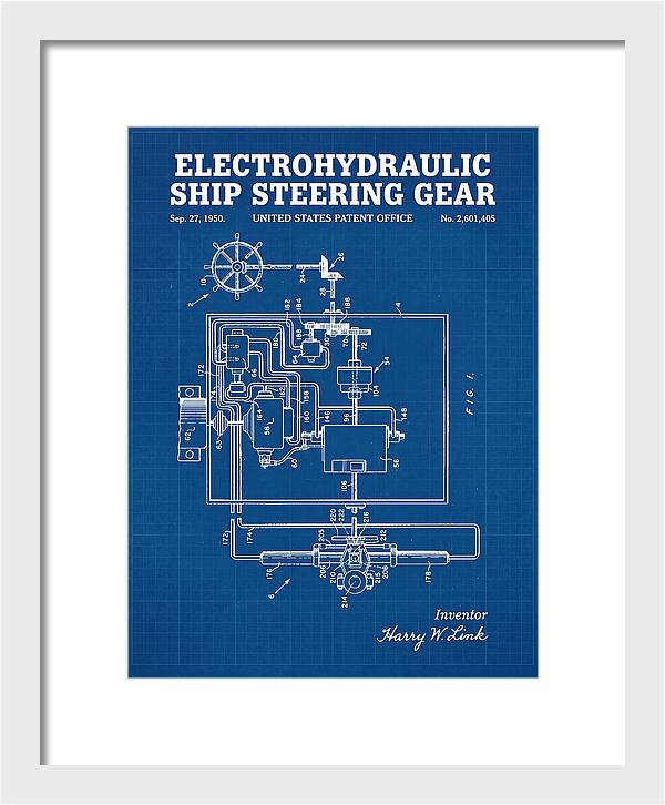 Electrohydraulic Ship Steering Gear Blueprint Patent Us2601405a