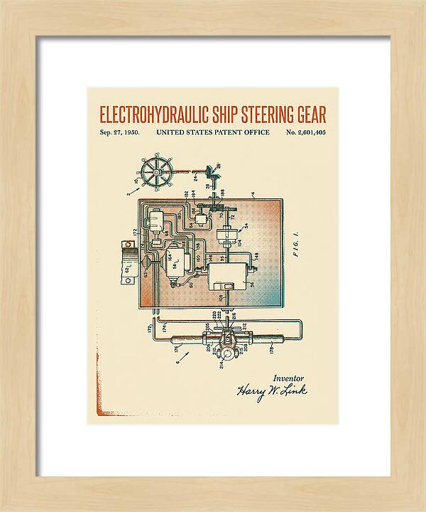 Electrohydraulic Ship Steering Gear Retro Patent Us2601405a