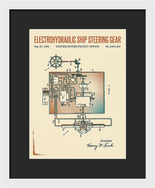Electrohydraulic Ship Steering Gear Retro Patent Us2601405a