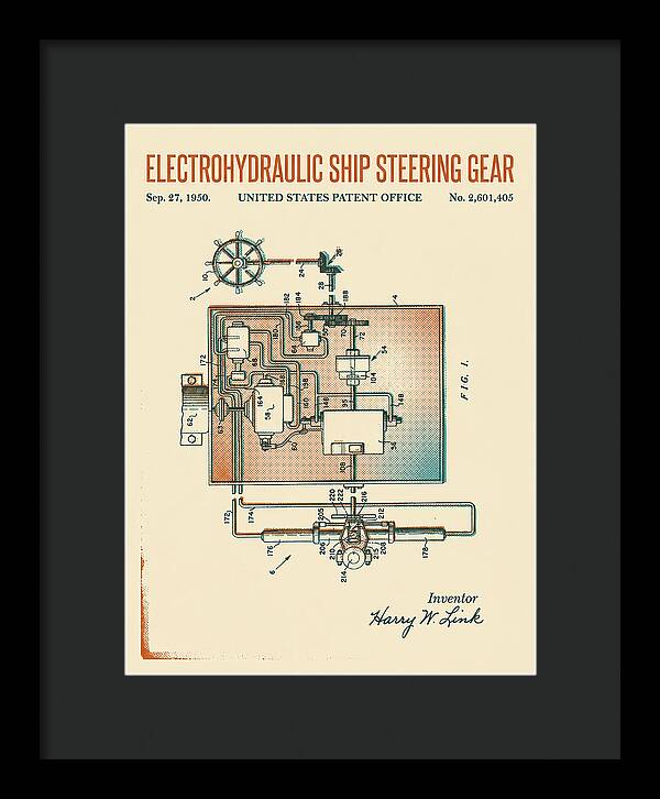 Electrohydraulic Ship Steering Gear Retro Patent Us2601405a