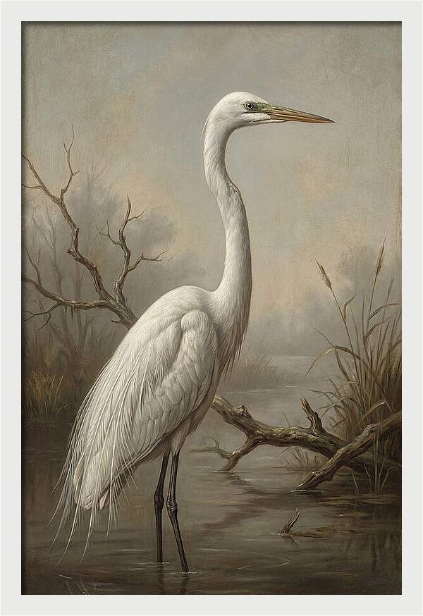 Elegant Egret In Tranquil Waters