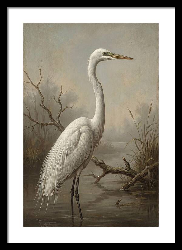 Elegant Egret In Tranquil Waters