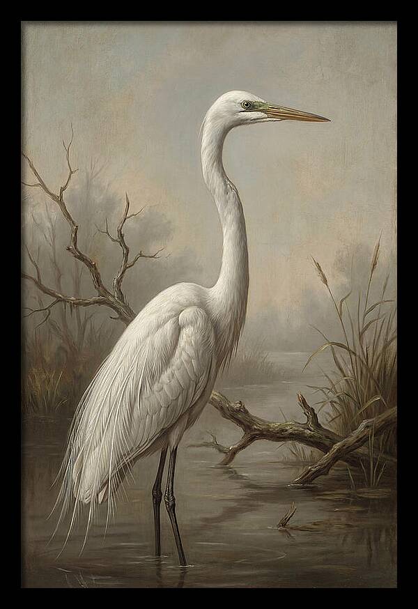 Elegant Egret In Tranquil Waters