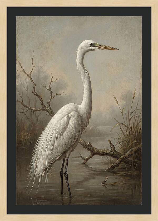 Elegant Egret In Tranquil Waters
