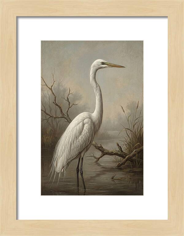 Elegant Egret In Tranquil Waters