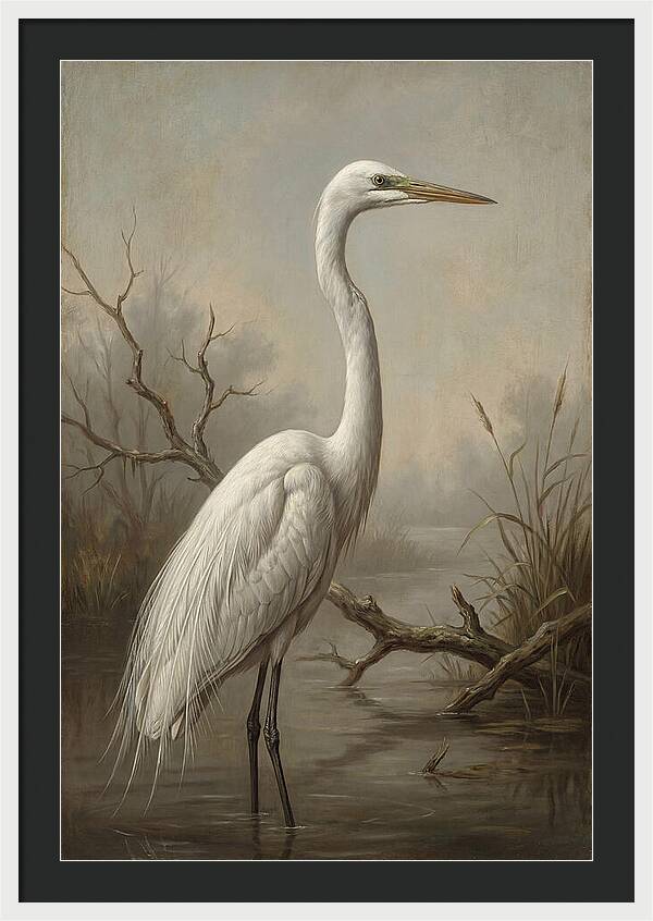 Elegant Egret In Tranquil Waters