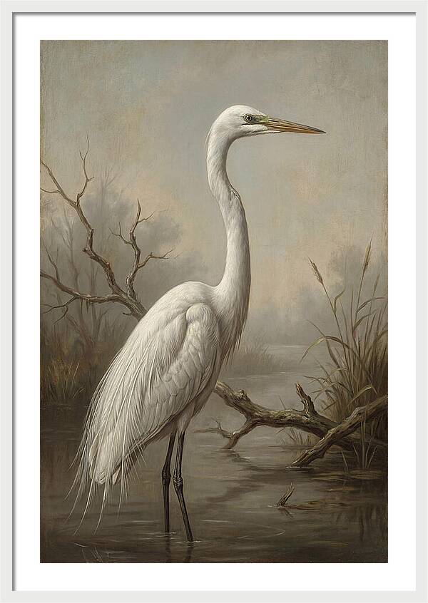 Elegant Egret In Tranquil Waters