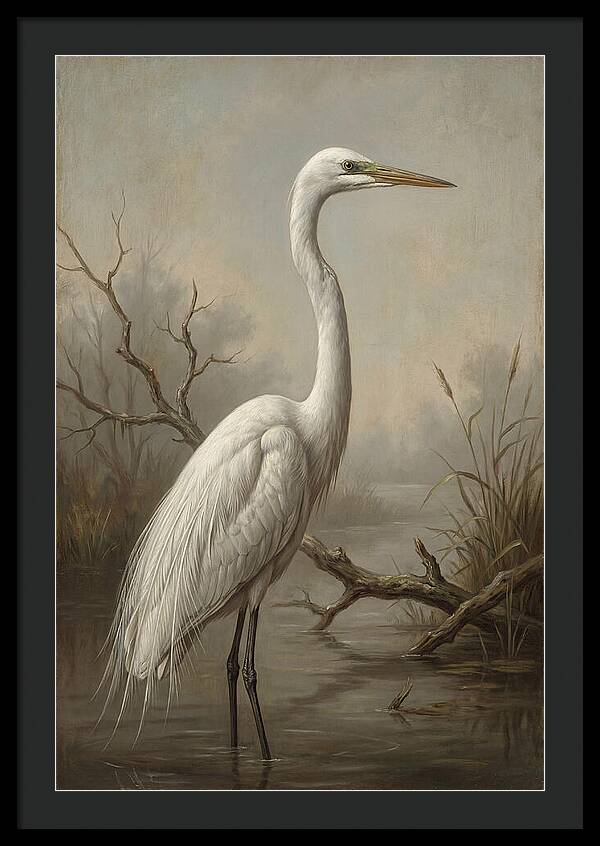 Elegant Egret In Tranquil Waters