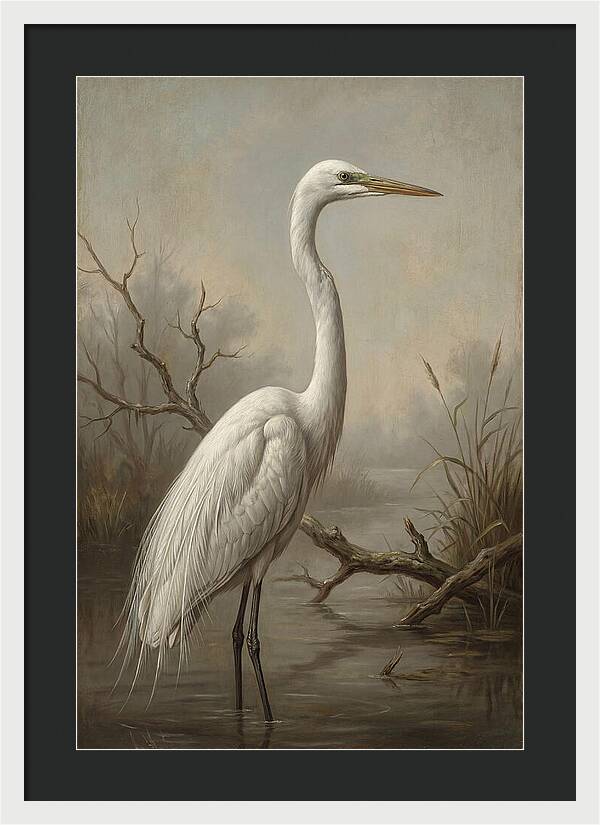 Elegant Egret In Tranquil Waters