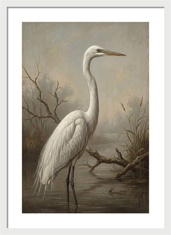 Elegant Egret In Tranquil Waters