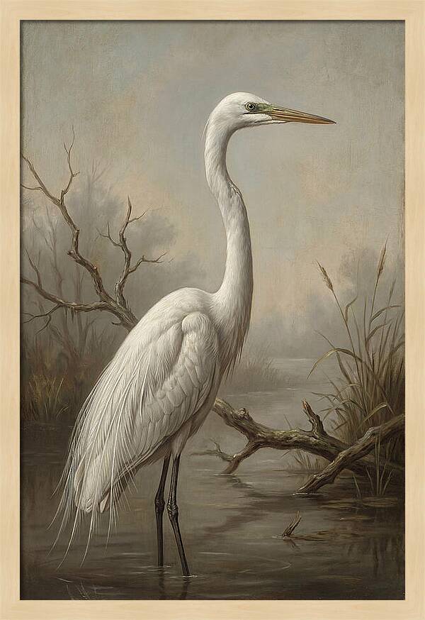 Elegant Egret In Tranquil Waters