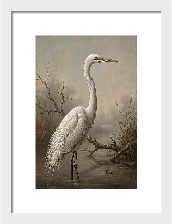 Elegant Egret In Tranquil Waters