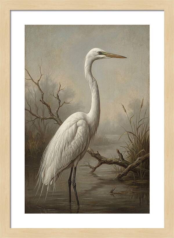 Elegant Egret In Tranquil Waters
