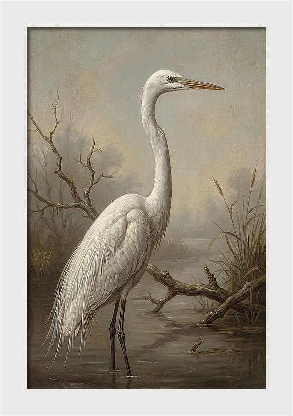 Elegant Egret In Tranquil Waters
