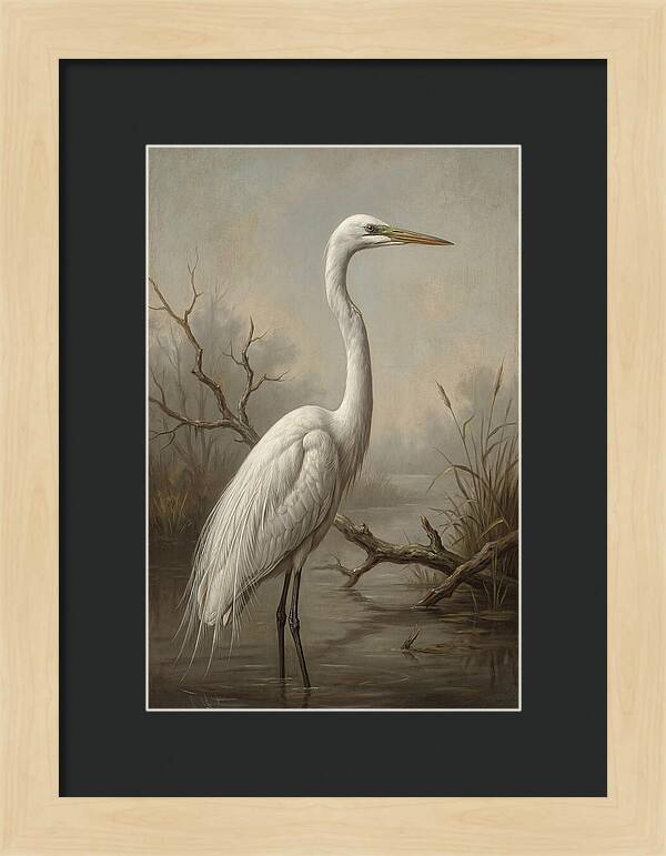 Elegant Egret In Tranquil Waters