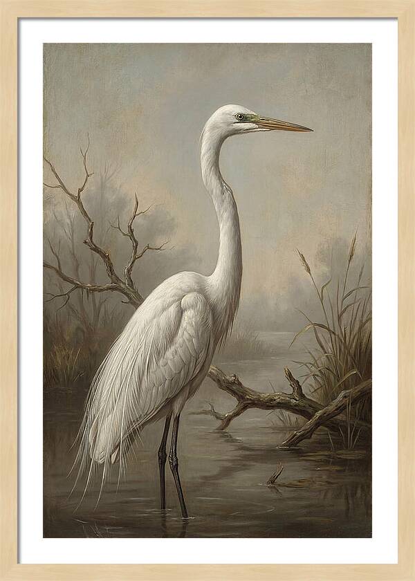 Elegant Egret In Tranquil Waters