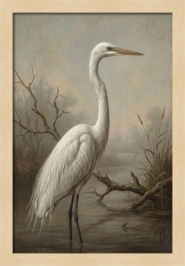 Elegant Egret In Tranquil Waters